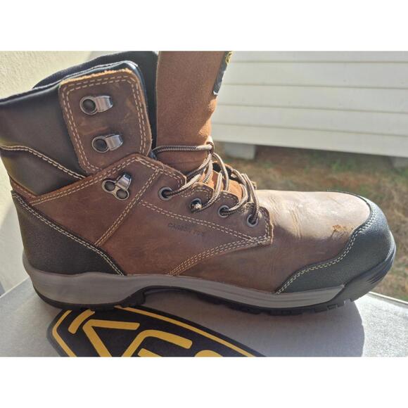 Keen Utility Mens Evanston 6in WP CT Bison/Black Leather Work Boots Size 13 EE - Picture 7 of 9